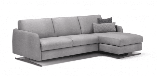 Corner sofa bed Selo with longchair with storage compartment at the front right