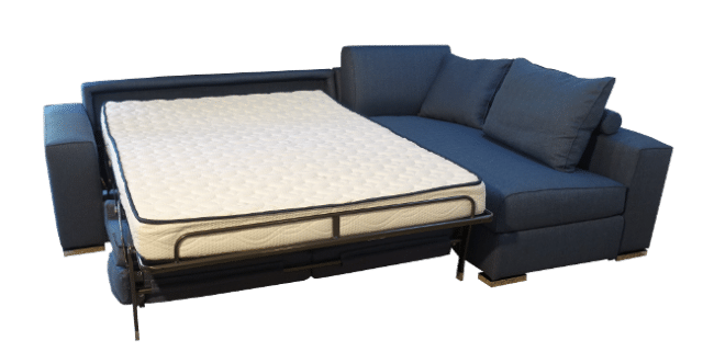 This is what the unfolded bed of the Prime corner sofa bed looks like.