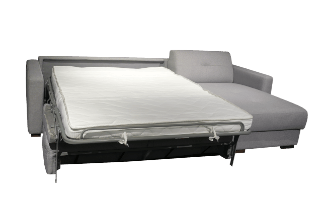 Zo ziet het bed eruit van de slaapbank Bardolino met longchair