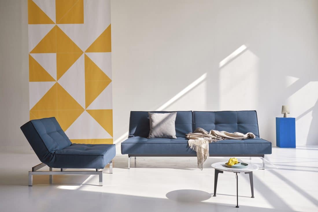 Splitback Chrome Sofa Bed 580 E1 Web