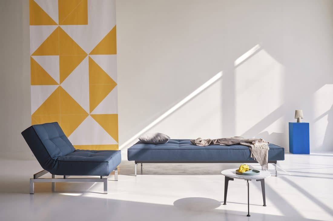 Splitback Chrome Sofa Bed 580 E4 Web