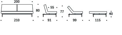 Splitback Sofa Bed Styletto Icon